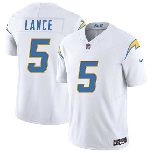 Men & Women & Youth Los Angeles Chargers #5 Trey Lance White 2025 F.U.S.E. Vapor Limited Stitched Jersey